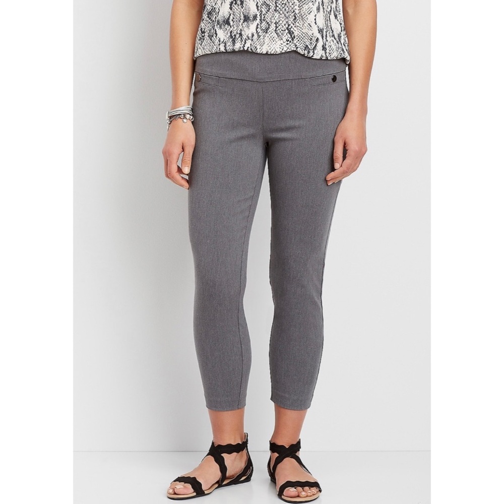 Maurices Pull On Bengaline Crop Pant Grey Size M